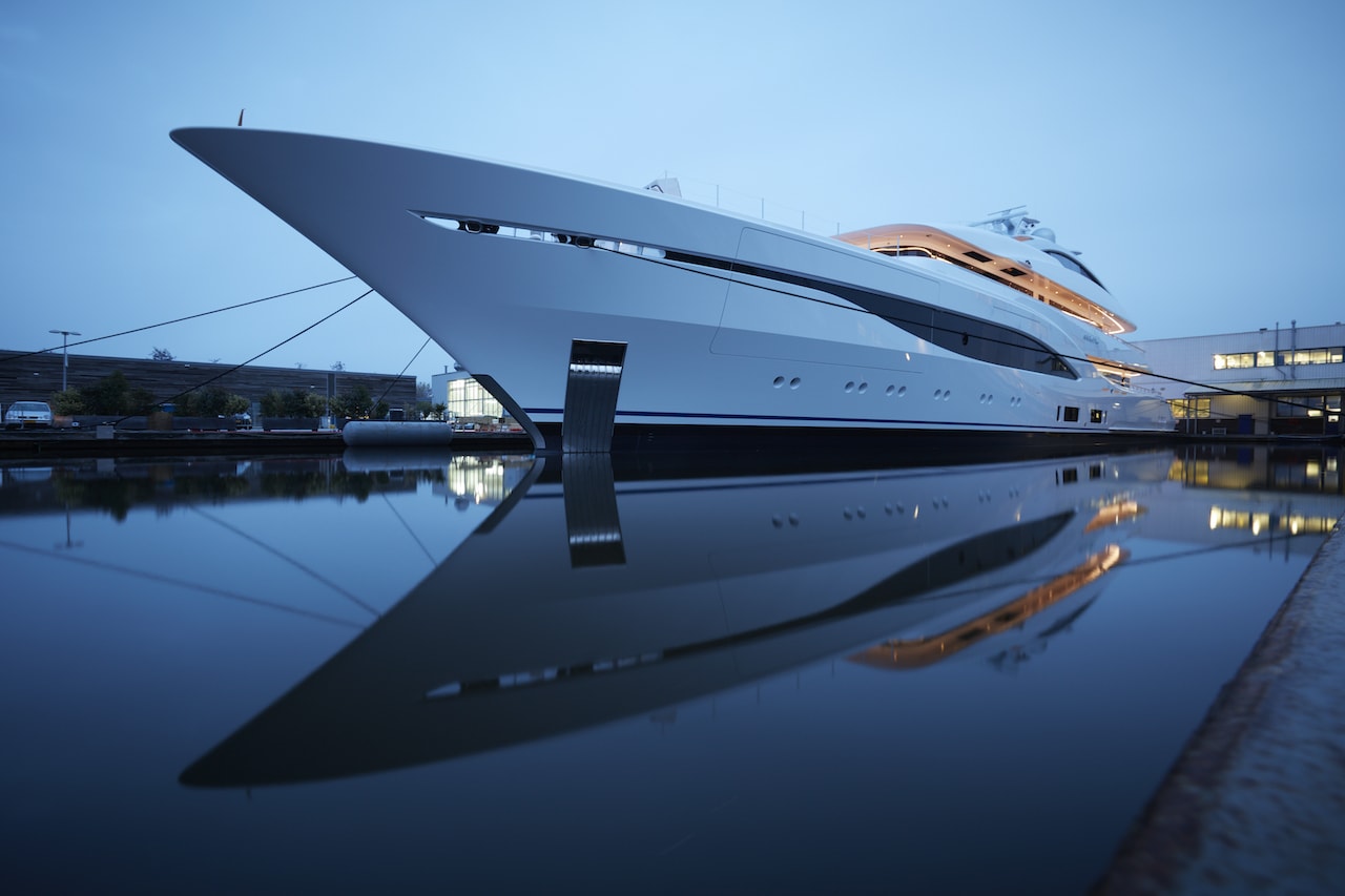 Superyacht Arrow launched at Feadship. Copyright Feadship