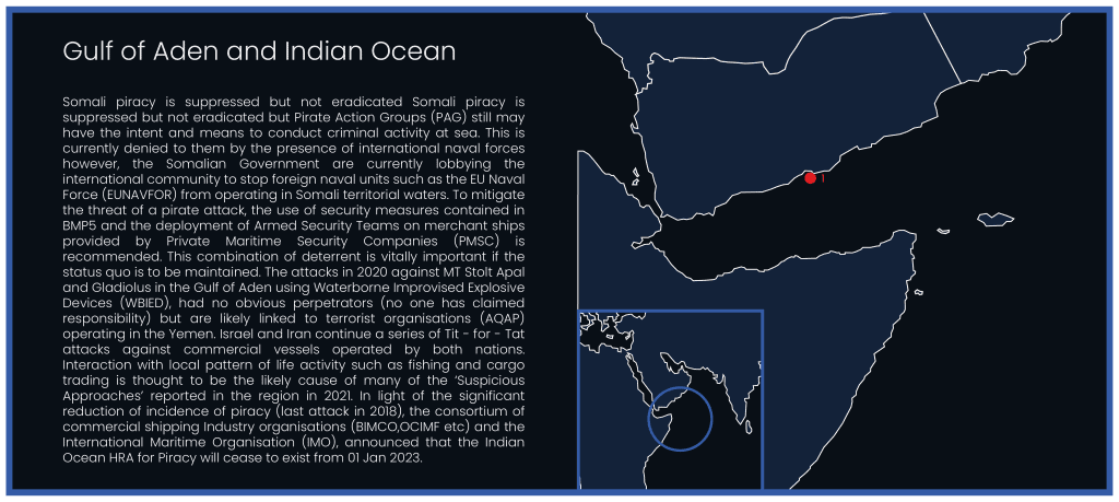 Gulf of Aden and the Indian Ocean