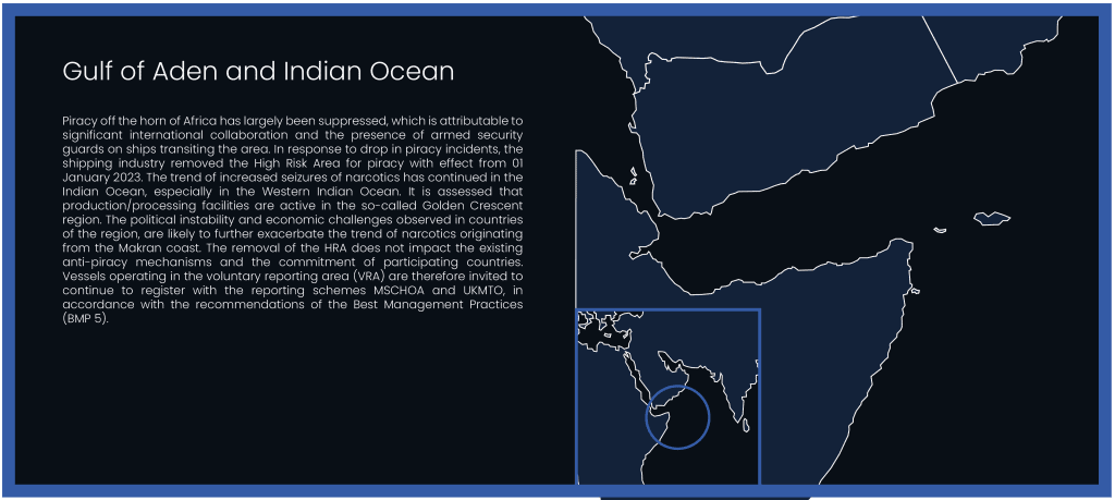 Gulf of Aden and the Indian Ocean